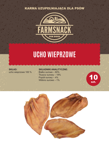 FarmSnack Ucho Wieprzowe 10szt