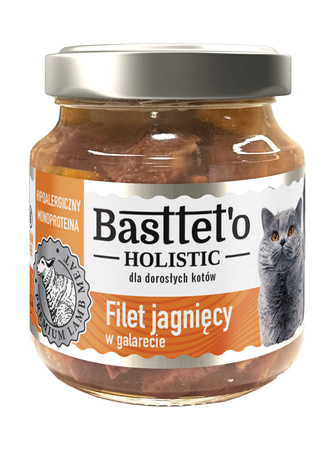 Basttet'o Holistic filet jagnięcy w galarecie dla kotów 130g (słoik)