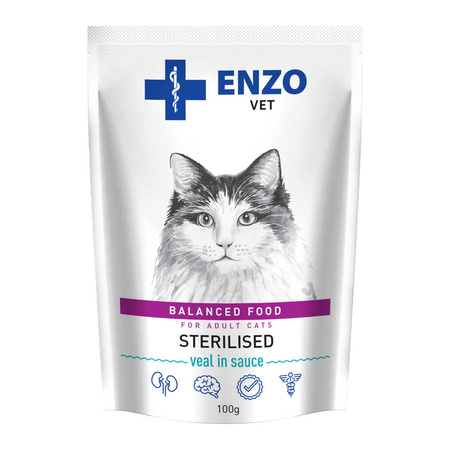 ENZO VET Sterilised  z cielęciną w sosie 100g
