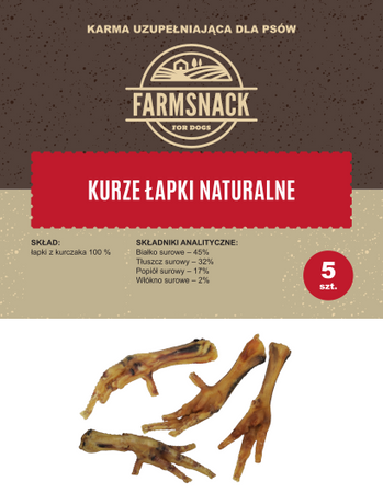 FarmSnack Kurze Łapki Naturalne 5szt