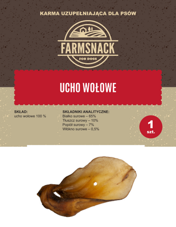 FarmSnack Ucho wołowe 1szt