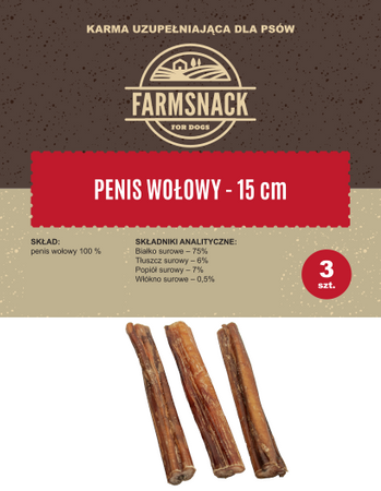 FarmSnack Penis Wołowy  3szt 15cm 